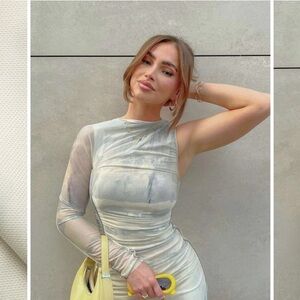 One shoulder midi dress